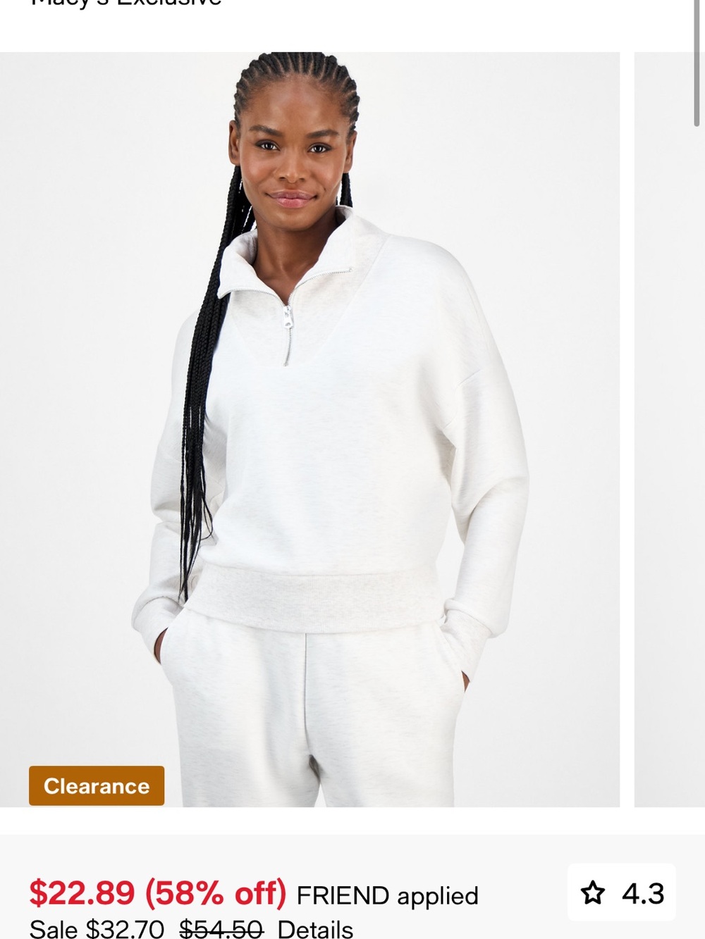 And Now This light gray jogger sweat set